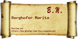 Berghofer Marita névjegykártya